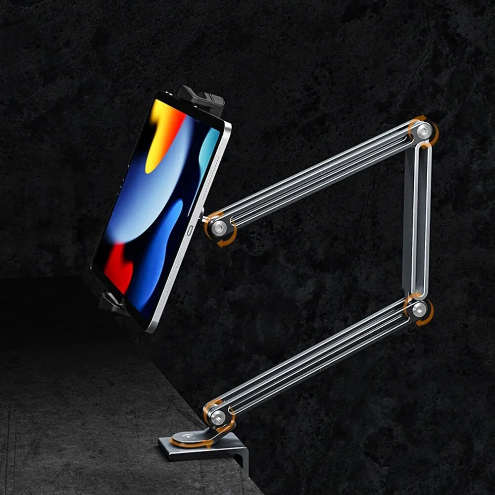 Desk Bed Tablet Stand Adjustable for 4-12.9 Inches Mobile Phones Tablets Aluminum Arm Mount Support for Ipad Pro Mini Xiaomi Tab