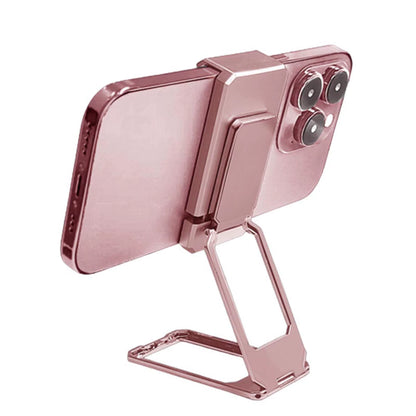 Back Fixed Clip Foldable Phone Holder Magnetic Metal Phone Support 360° Rotated Adjustable Desktop Phone Bracket for Travel